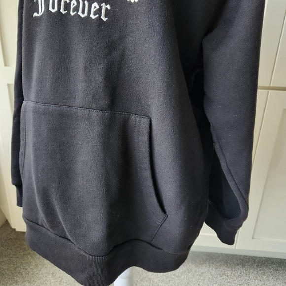 Juicy Couture X Forever 21 Black Hoodie Sparkly Gems Rhinestones Cozy Glam - Picture 8 of 15